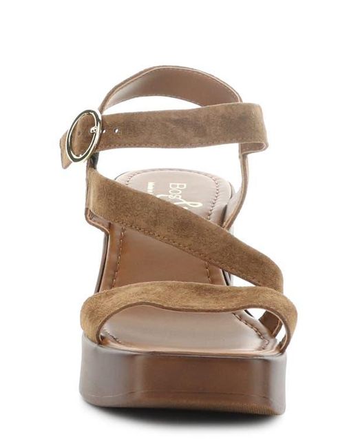 Bos. & Co. Brown Veda Ankle Strap Platform Sandal