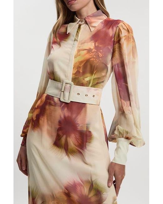 Karen Millen Natural Belted Woven Shirt Dress