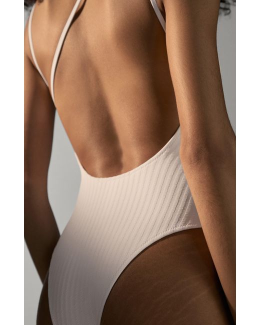 Mango White Positano Strappy One-piece Swimsuit