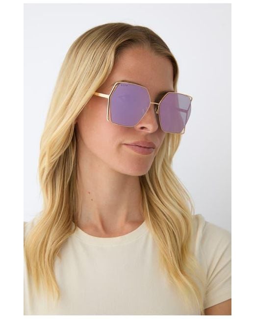DIFF Purple Donna Iv 61Mm Gradient Square Sunglasses