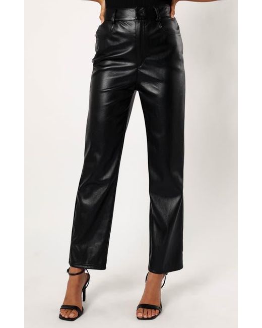 Petal & Pup Black Maverick High Waist Straight Leg Faux Leather Pants