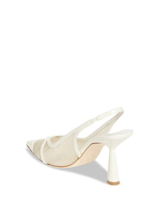 Jimmy Choo White Amita Pointed Cap Toe Slingback Pump