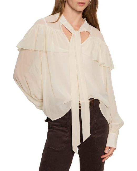 Sanctuary Natural Fade Into You Ruffle Georgette Top