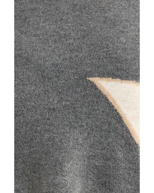 Vince Camuto Gray Star Detail Crewneck Sweater