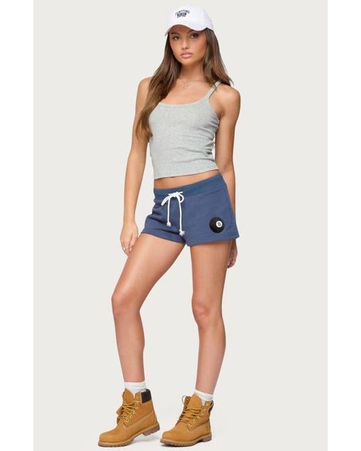 Edikted Blue Basic Babe Crop Stretch Cotton Camisole