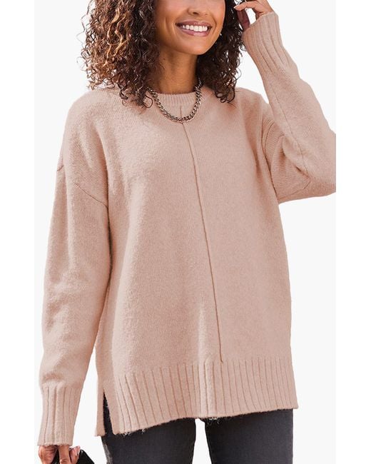 Lascana Pink Oversized Basic Sweater