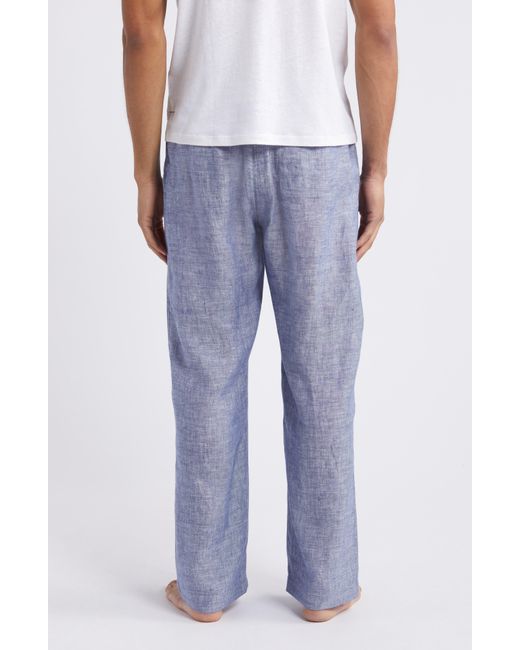 Daniel Buchler Blue Linen Pajama Pants for men