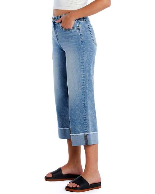 HINT OF BLU Blue Cuffed Ankle Wide Leg Jeans