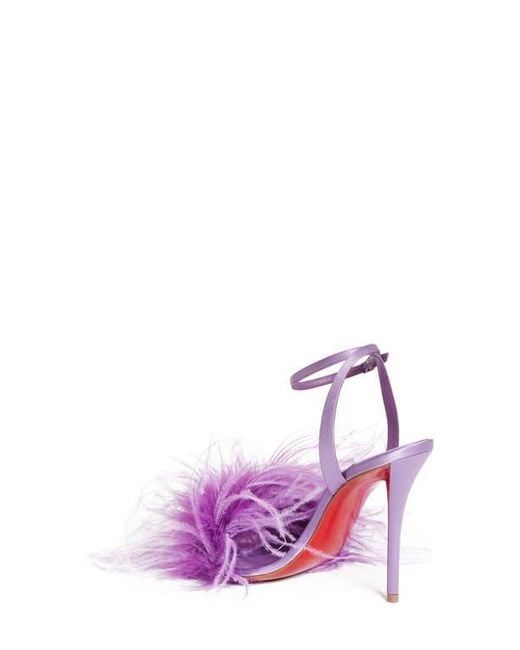 Christian Louboutin Miss Z Loubipoupi Feather Embellished  Christian Louboutin Purple Flora Jewel Heel Sandal main image 0
