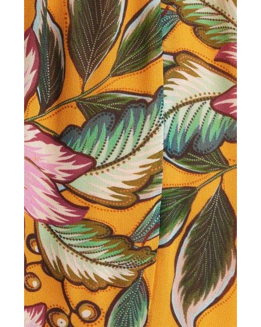 Farm Rio Orange Wonderful Bouquet Halter Maxi Dress