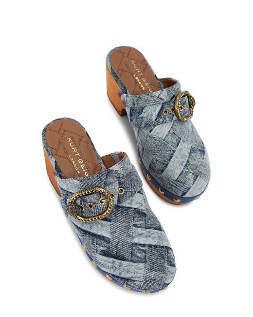 Kurt Geiger White Mayfair Denim Clog