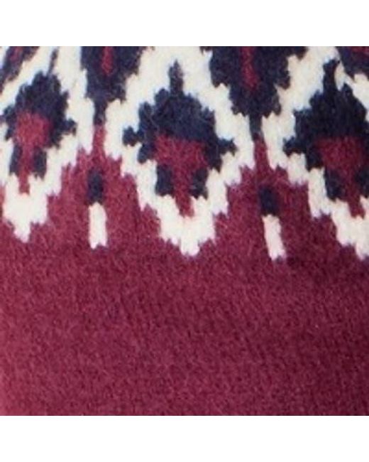 Yumi' Purple Fair Isle Relaxed Fit Knitted Sweater