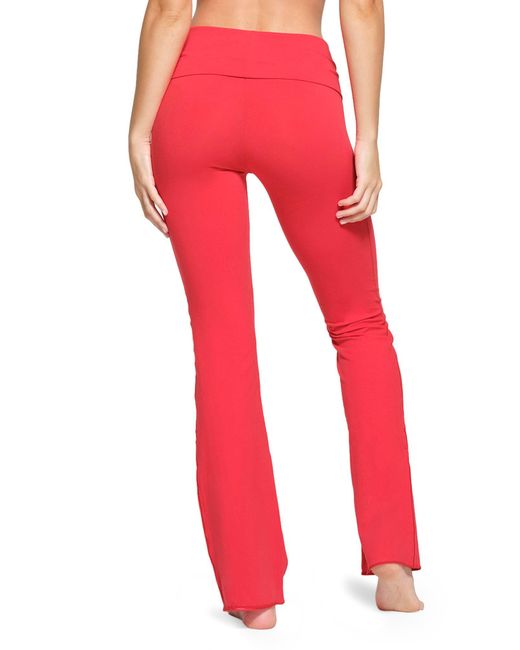 Skims Soft Lounge High-rise Wide-leg Stretch-jersey Trousers in Red