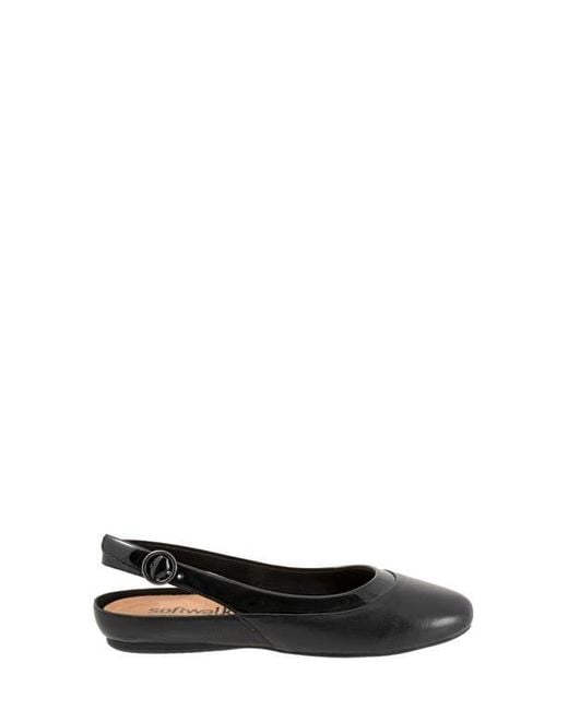 Softwalk® Black Sheffield Slingback Flat
