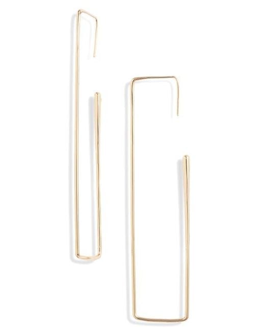 Open Edit White Rectangular Hoop Earrings