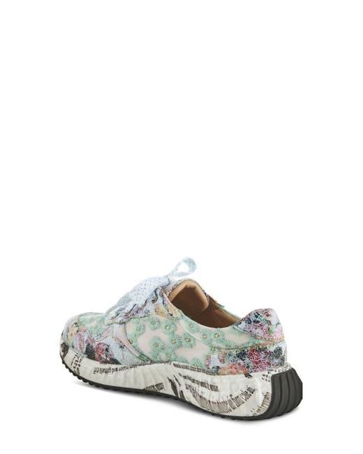 Spring Step White Daisymae Embroidered Sneaker