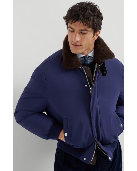 Brunello Cucinelli Blue Nylon Down Jacket for men