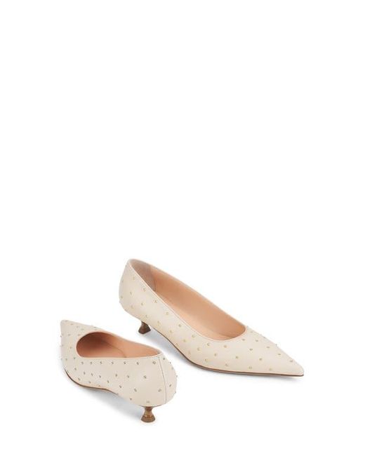 Agl Attilio Giusti Leombruni Natural Lenor Pointed Toe Kitten Heel Pump