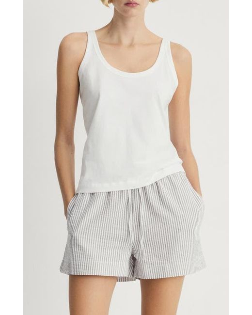 Mango White Two-Piece Stripe Short Pajamas