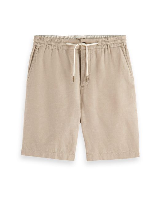 Scotch & Soda Natural Fave Cotton & Linen Twill Bermuda Shorts for men