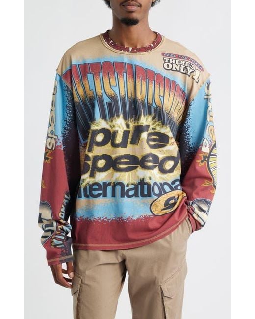 DIET STARTS MONDAY Multicolor Mx Racing Long Sleeve Cotton Graphic Print T-Shirt for men