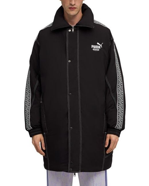 PUMA Black X Kidsuper Long Hooded Nylon Puffern Jacket for men