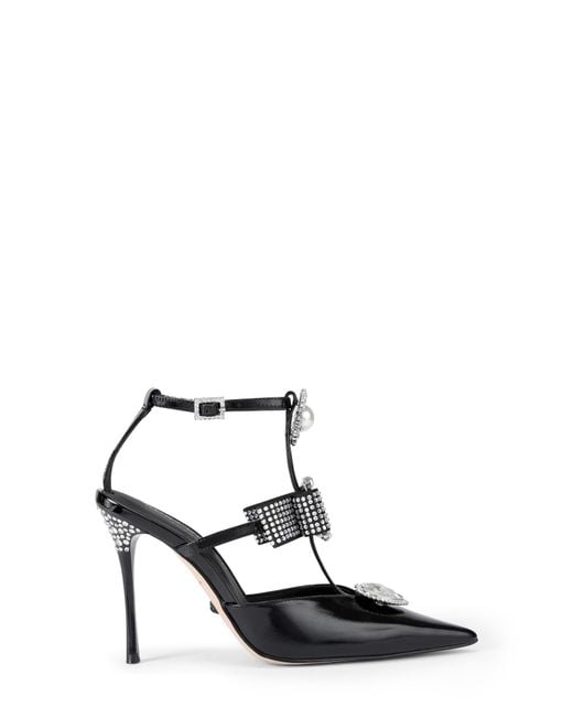 Kurt Geiger White Bow Ankle Strap Pointed Toe Gladiator Pump
