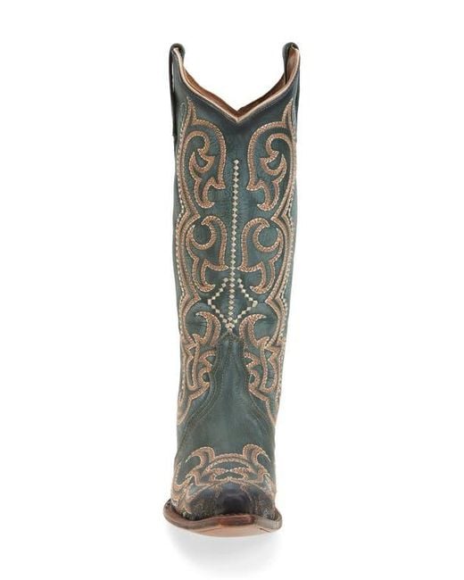 Circle Green Knee High Western Boot