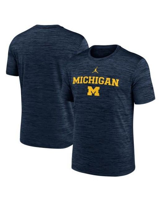 Nike Blue Michigan Wolverines 2025 Sideline Velocity Performance T-Shirt for men