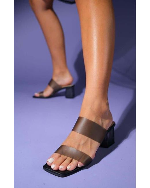 Prologue Shoes Brown Elara Transparent Strap Sandal
