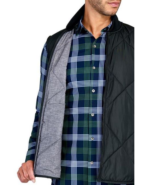 W.r.k. Blue Solid Quilted Vest for men