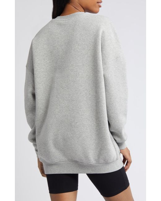 BP. Gray Oversize Graphic Crewneck Sweatshirt