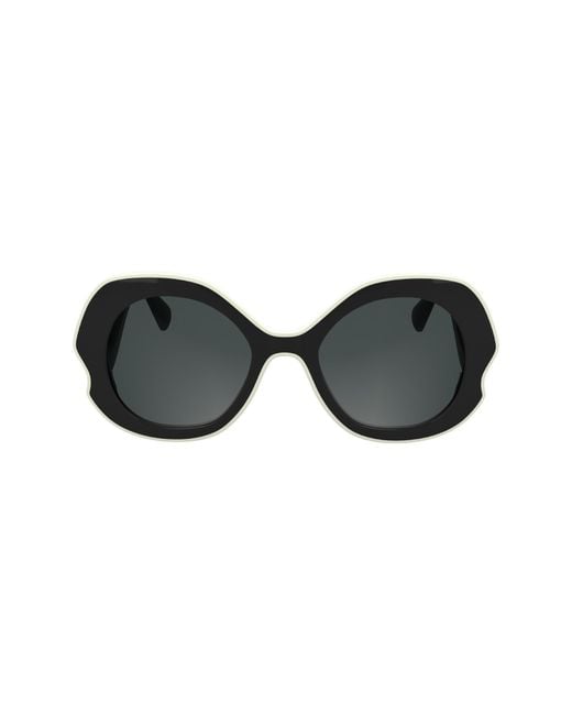 Longchamp Black 52Mm Oval Sunglasses