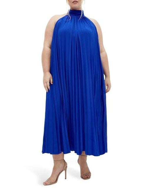 City Chic Blue Aida Sleeveless Maxi Dress