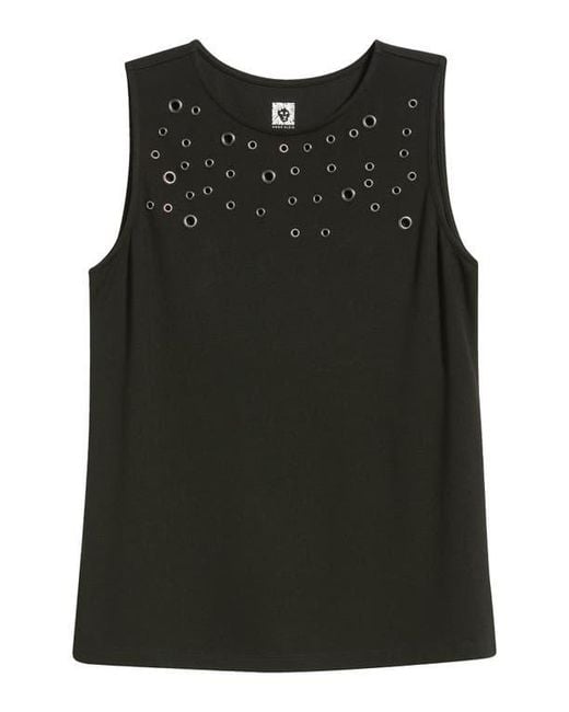 Anne Klein Black Grommeted Shell
