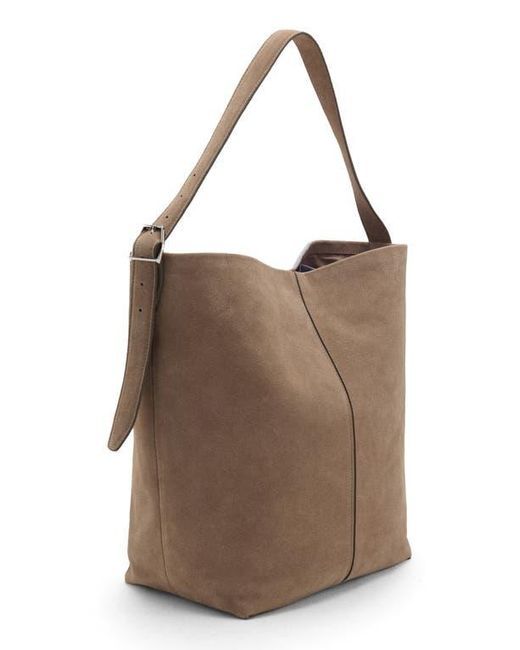 Mango Brown Suede Tote Bag