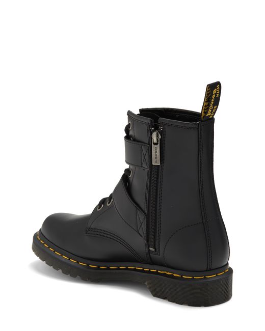 Dr. Martens 1460 Double Strap Zip Boot in Black | Lyst