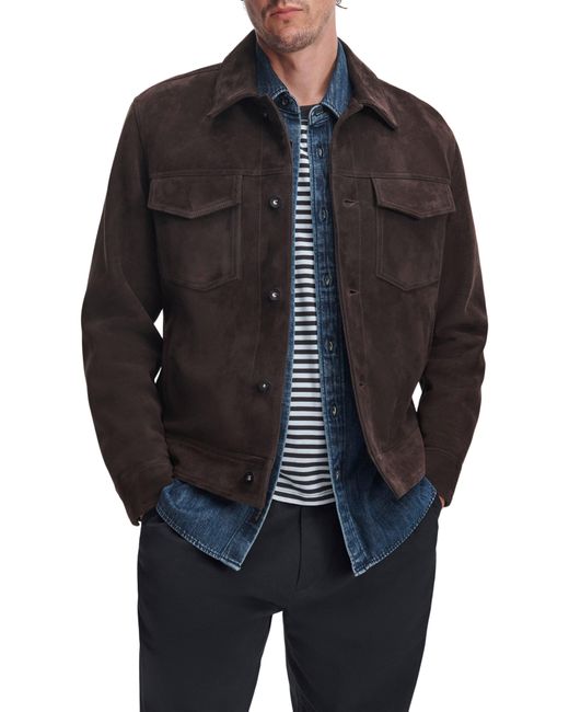 Rag & Bone Black Suede Trucker Jacket for men
