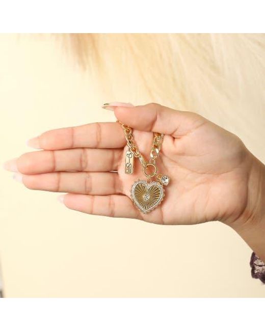 Jessica Simpson Metallic Heart Charm Bracelet