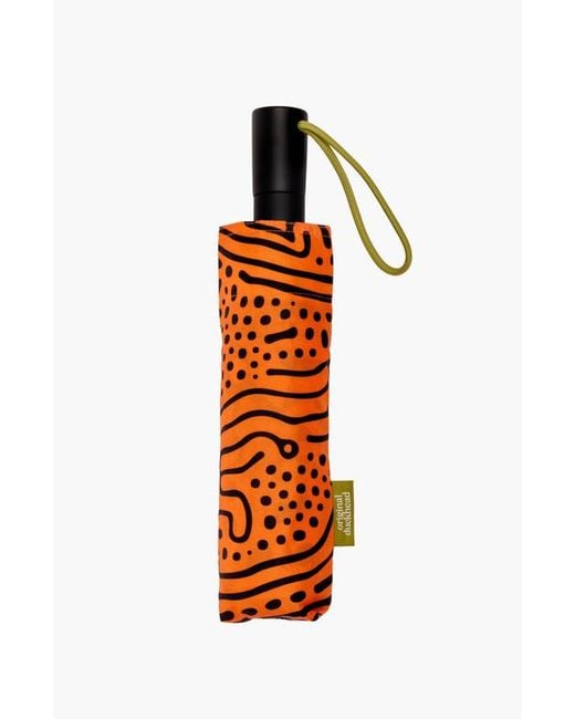 Original Duckhead Orange Compact Umbrella With Automatic Open-Close Function