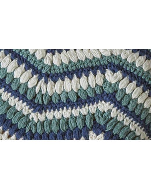 Lucky Brand Zigzag Crochet Crop Top in Blue