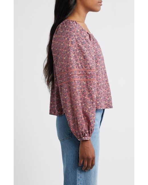 Madewell Red Puff-Sleeve A-Line Top