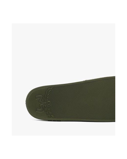 MCM Green Monogram Print Rubber Slides for men