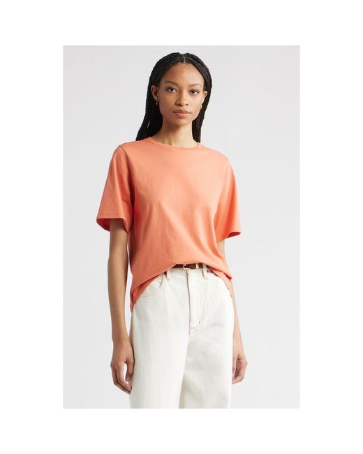 Nordstrom Orange Relaxed Fit Pima Cotton Crewneck T-Shirt