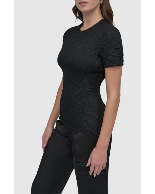 DKNY Black Textured T-Shirt