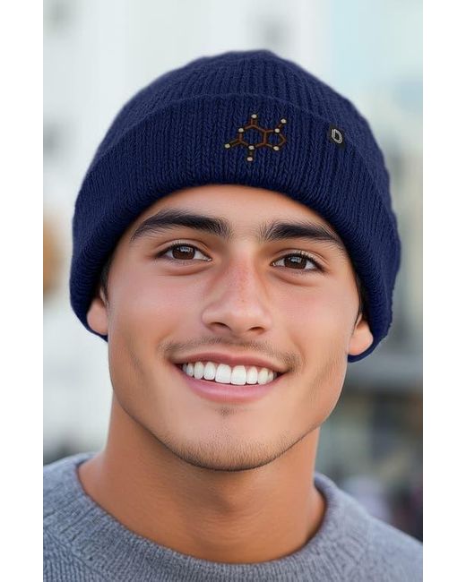 Alix Blue Molecule Beanie for men