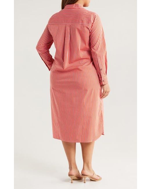 UNIVERSAL STANDARD Red Odeon Stretch Poplin Shirtdress
