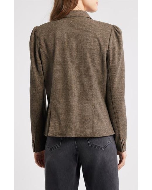 Wit & Wisdom Brown Sing Puff Shoulder Blazer