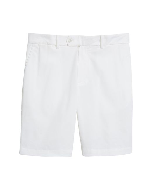 J.Lindeberg White Vent Tight Flat Front Performance Golf Shorts for men