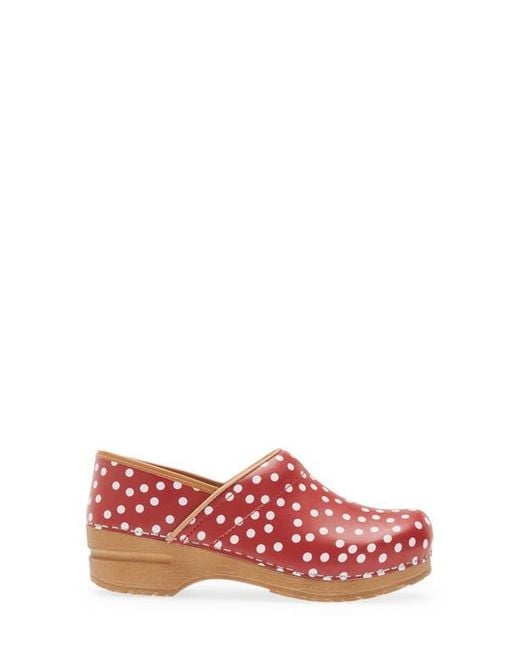 Sanita Red Roxbury Polka Dot Clog